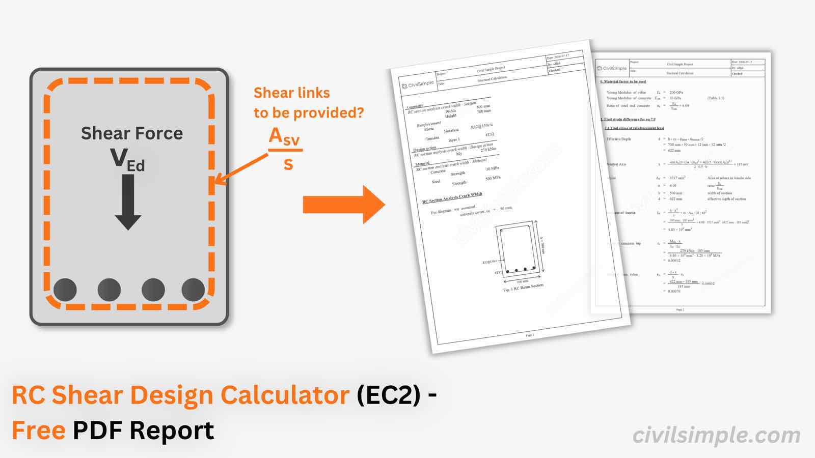 EC2 Shear Calculator | Free Step-by-Step Professional PDF Report