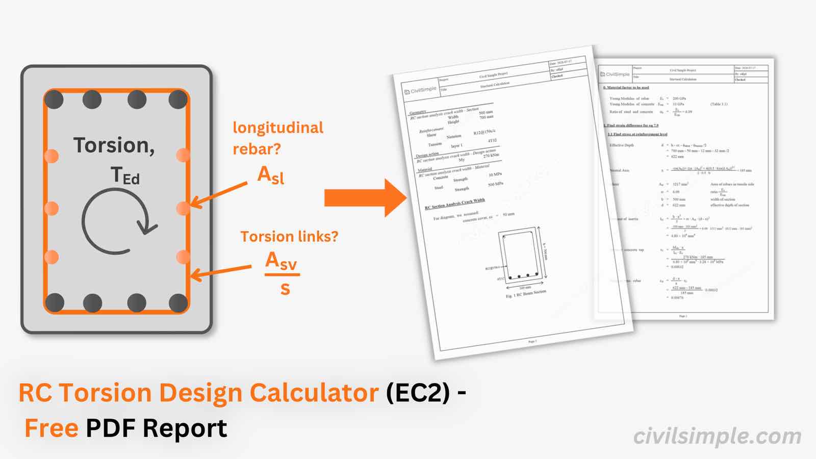 EC2 Torsion Calculator | Free Step-by-Step Professional PDF Report